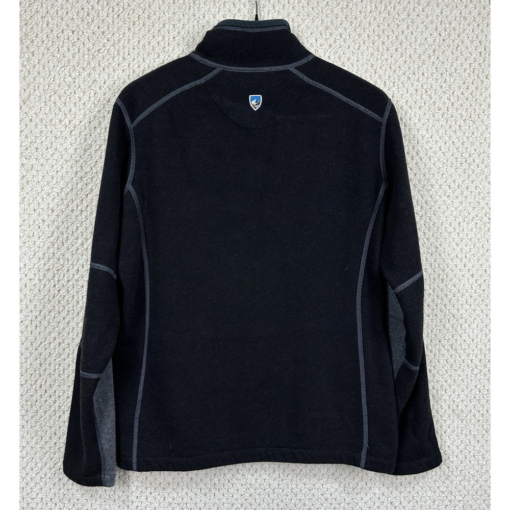 Kuhl Revel 1/4 Zip Mens M Dark Brown Fleece Sweater Performance Lightweight - Picture 2 of 13